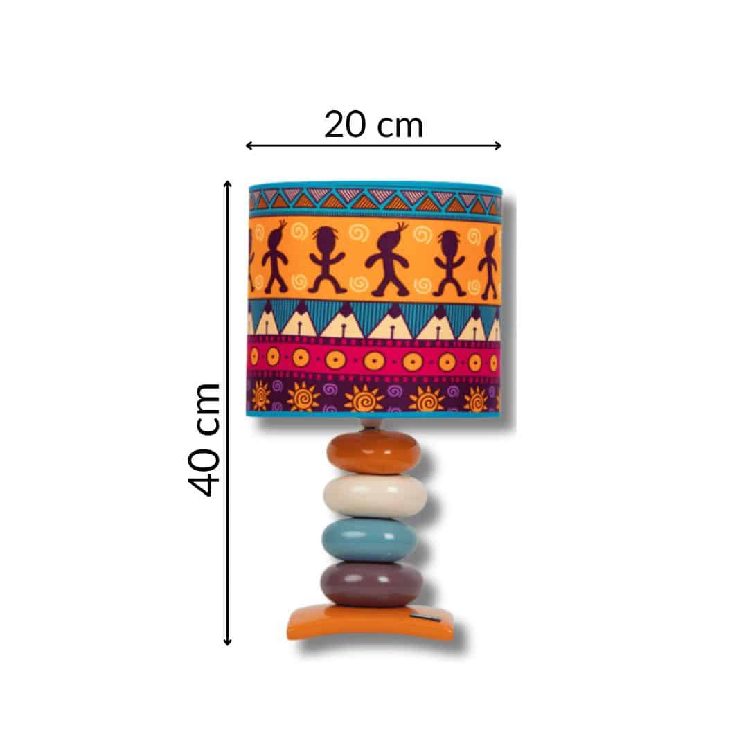 Lampe abat-jour Taliare – Design éthnique en wax africain et céramique (40cm × 2 - artisanat Tunisien fait main | ILEYCOM