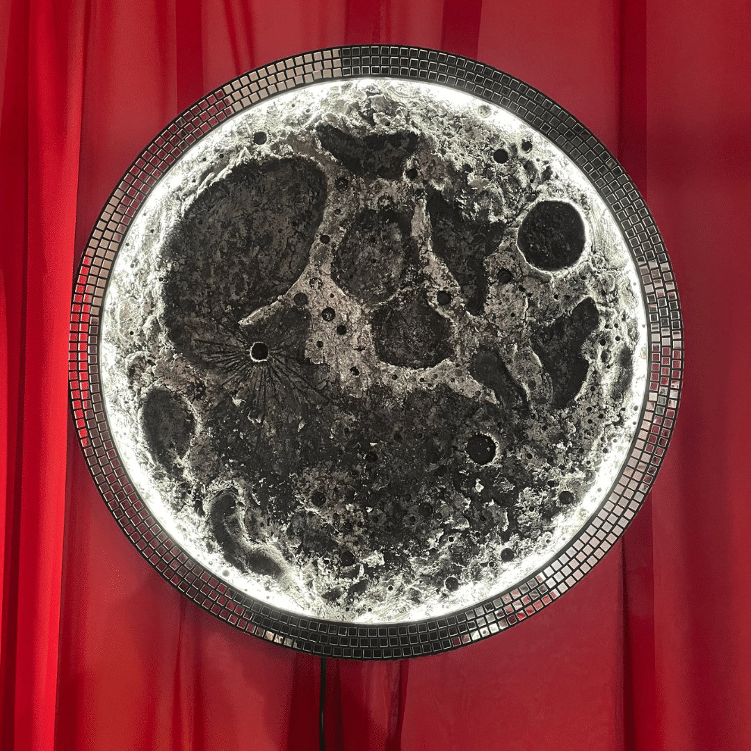 lampe "Mosaic Moon" 100% fait-main (Edition limitée, 35cm/70cm)