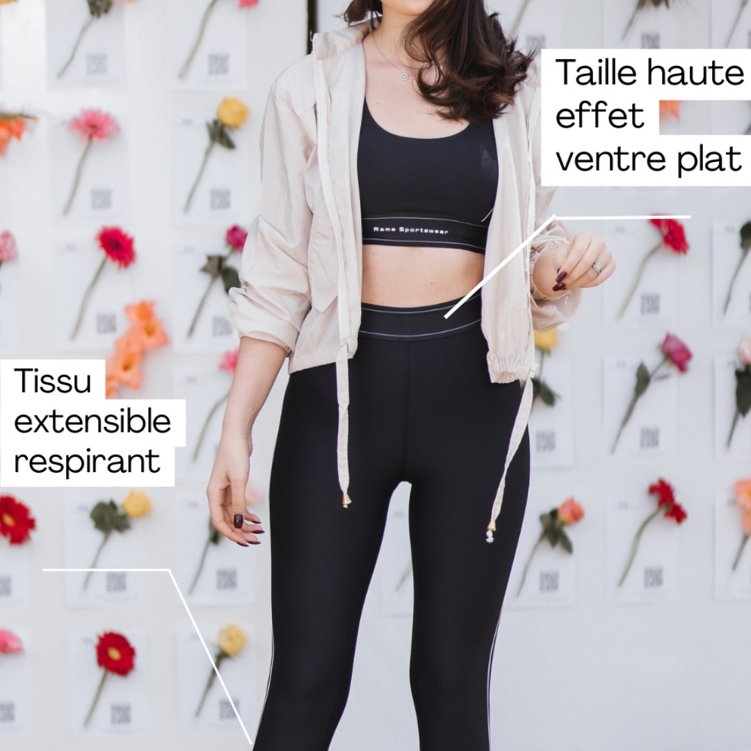 Legging de sport taille haute RAMA - artisanat Tunisien fait main | ILEYCOM