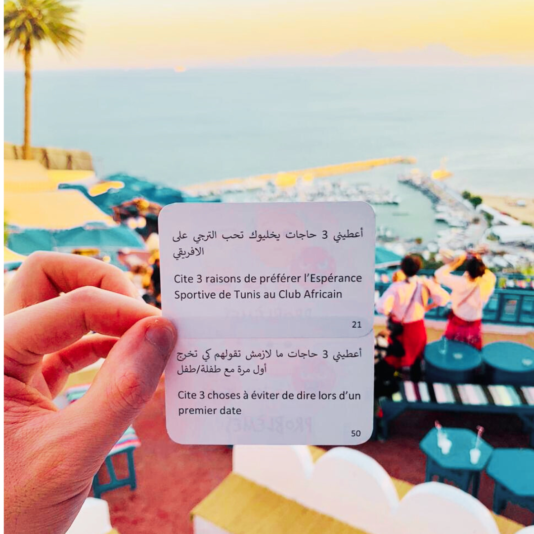 Jeu des problèmes avec 250 cartes bilingues (Tunisien et Français)
