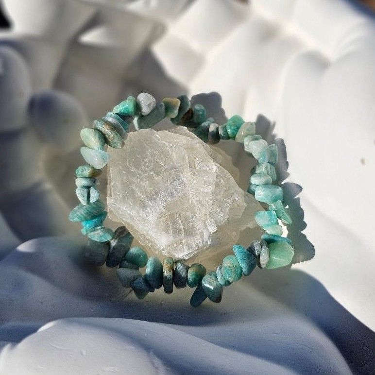 Bracelet amazonite élastique baroque irrésistible