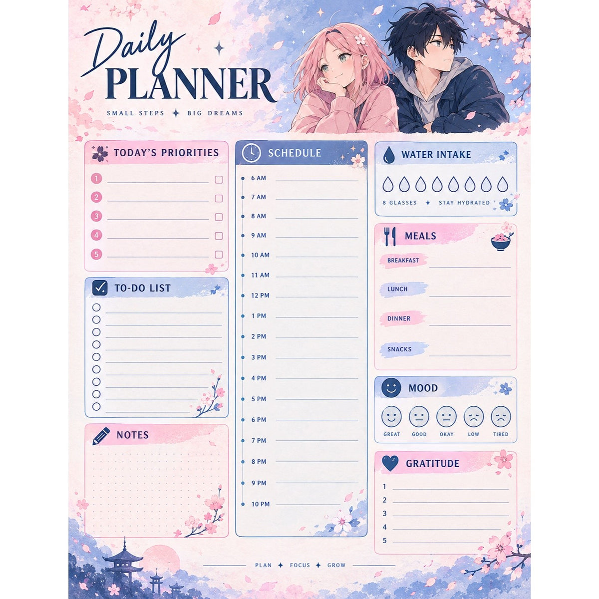 Planificateur quotidien esthétique pour une vie inspirante et organisée