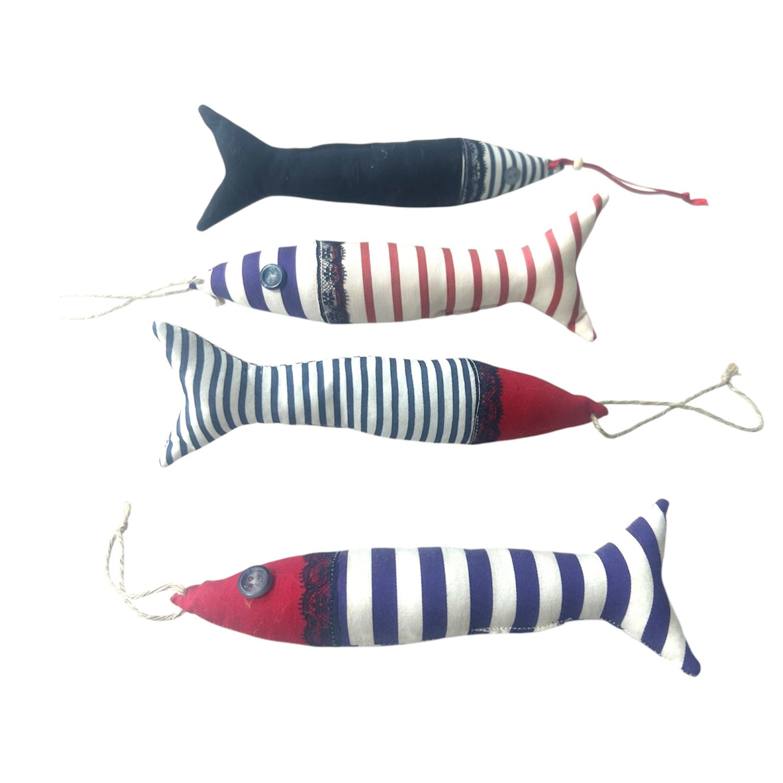 Lot de 4 sardines en tissu - 15 cm -