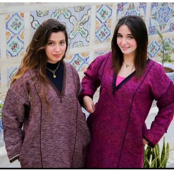 jebba femme en laine rose artisanale élégance et confort - Taille Standard