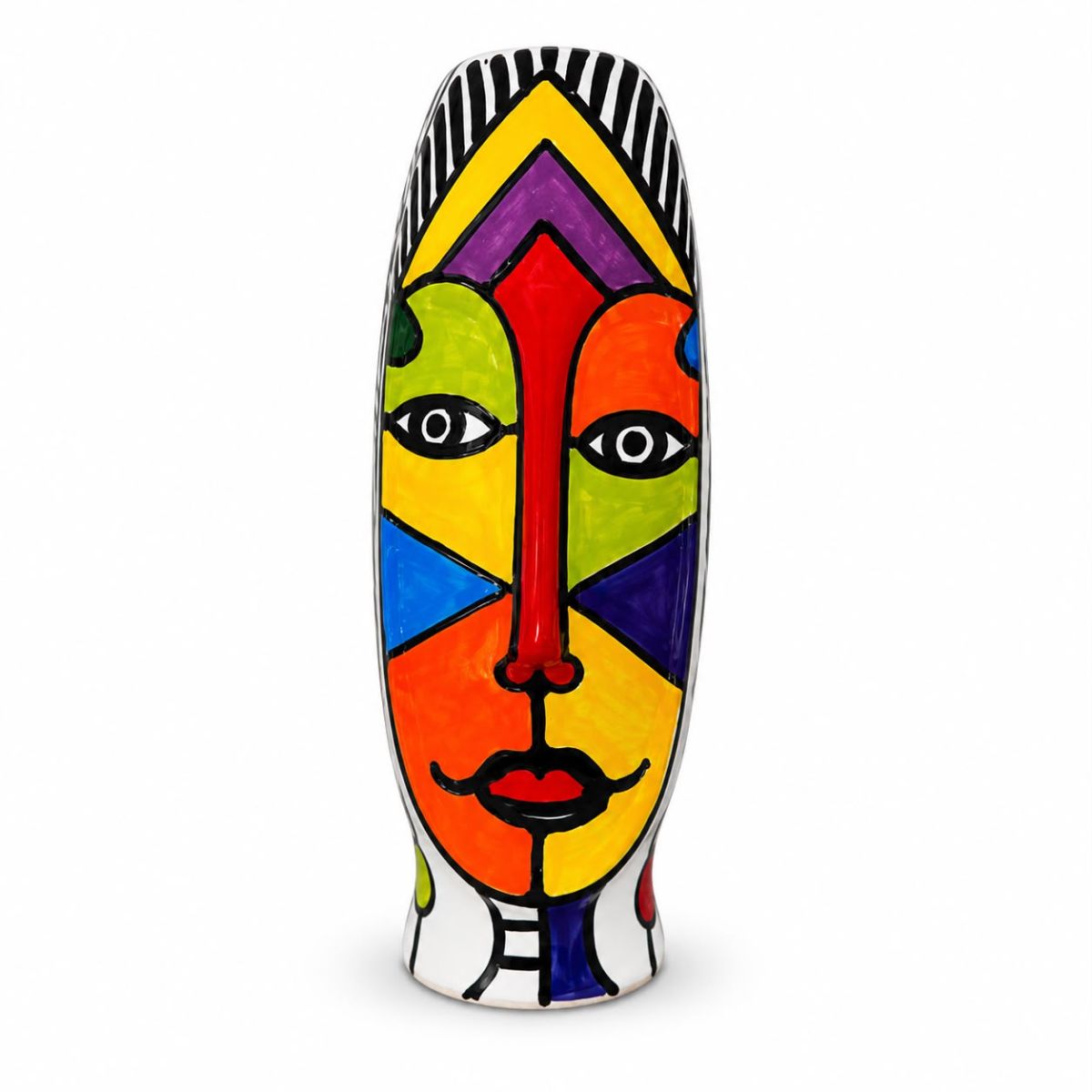 Vase abstrait en céramique émaillée design Pop Art irrésistible