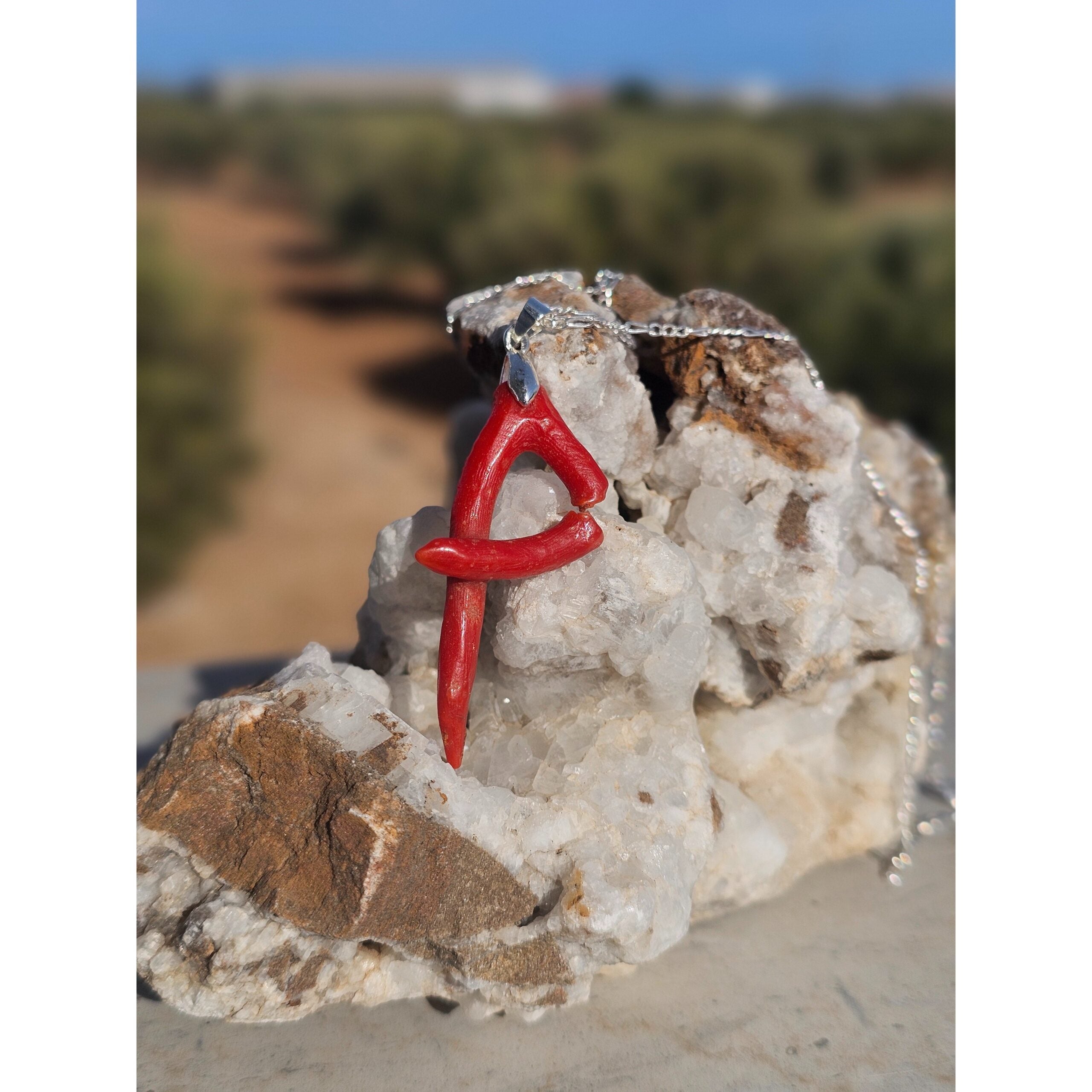 Collier Corail Rouge Argent - Élégance Artisanale