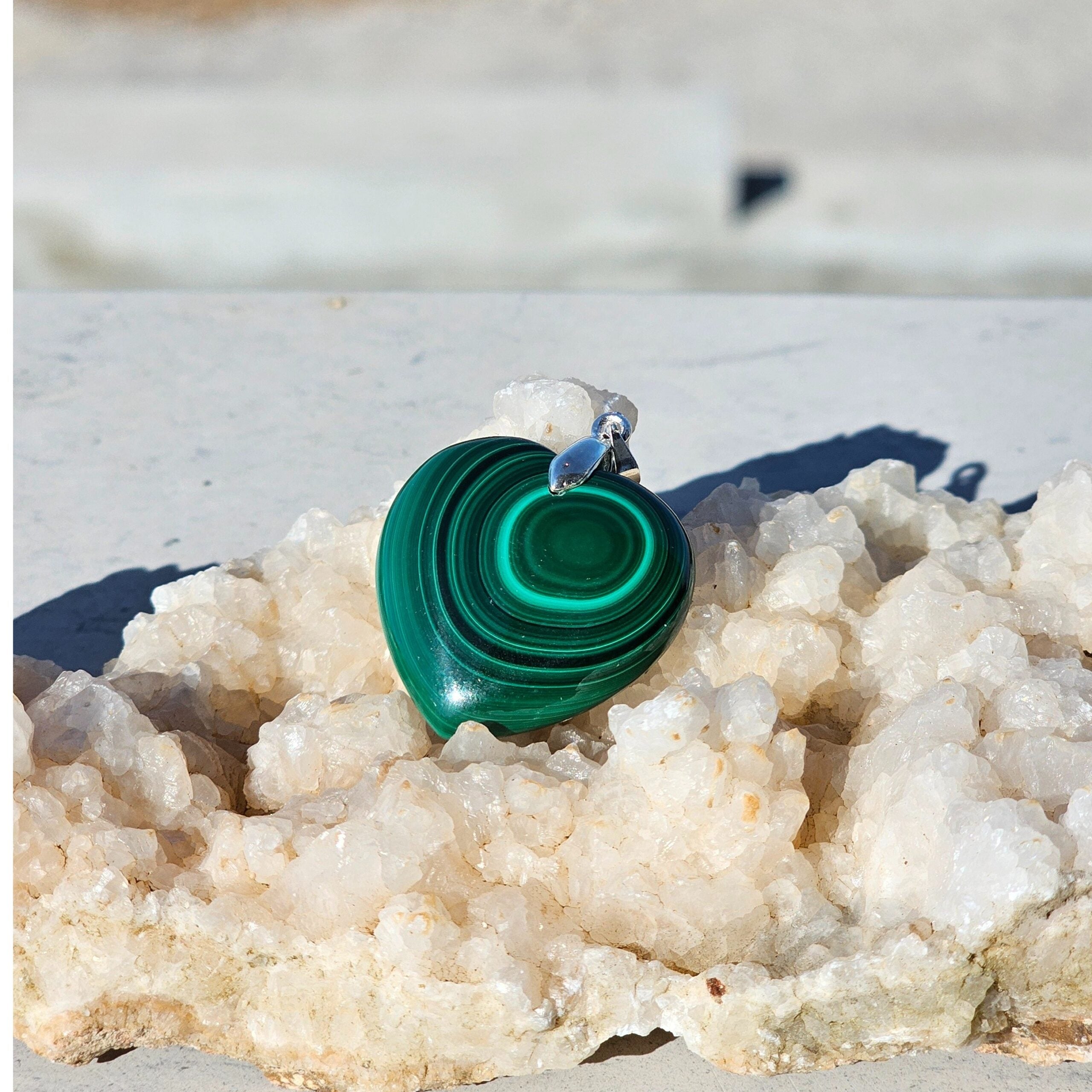 Collier en argent 925 avec pendentif malachite - Élégance naturelle