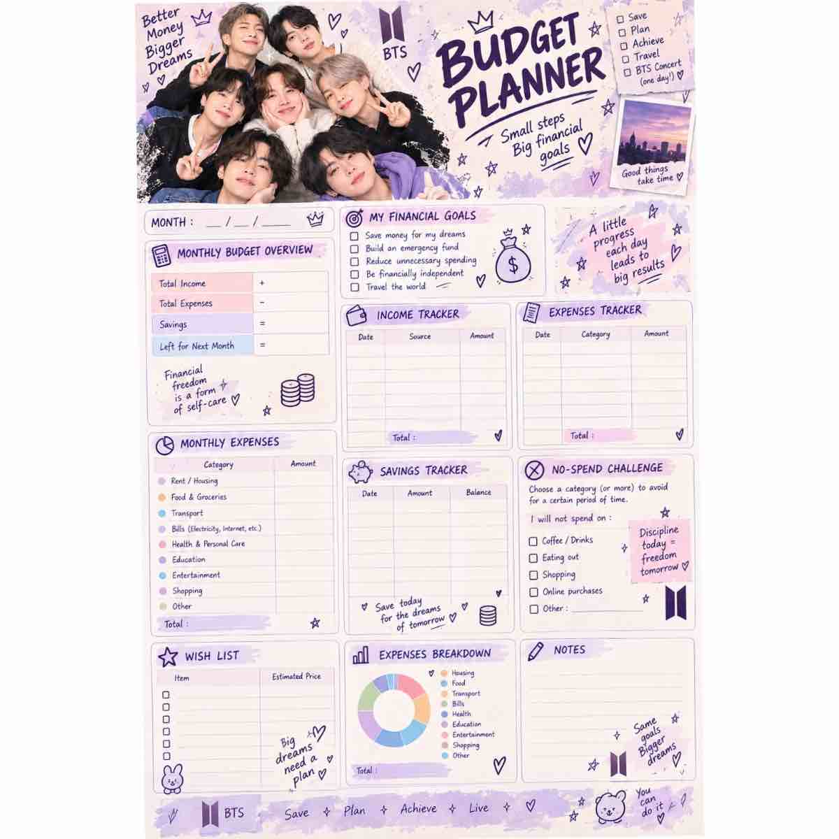 agenda BTS premium pour une organisation irrésistible et stylée