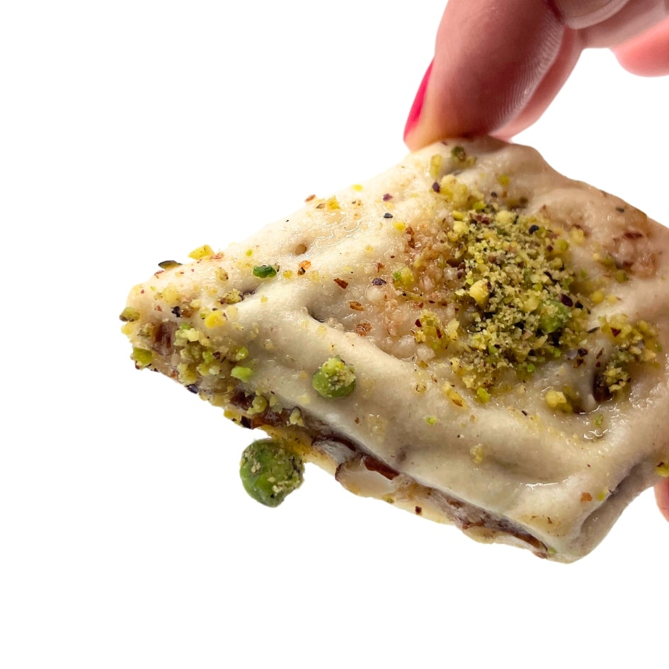 Makroudh Blanc au pistache à base de semoule - artisanat Tunisien fait main | ILEYCOM