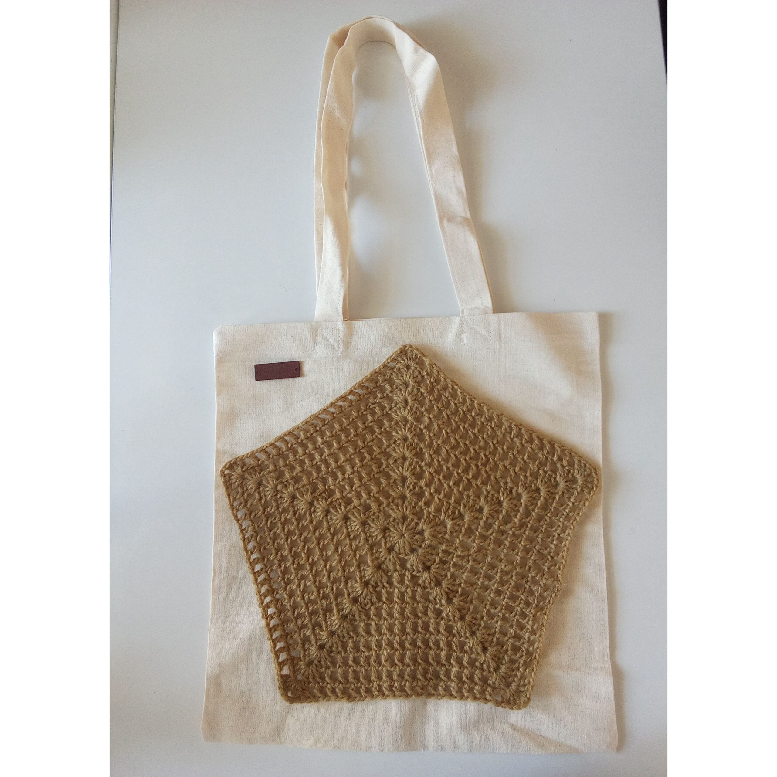 Sac Tote en Toile avec Accents Crochet - Élégance Écoresponsable