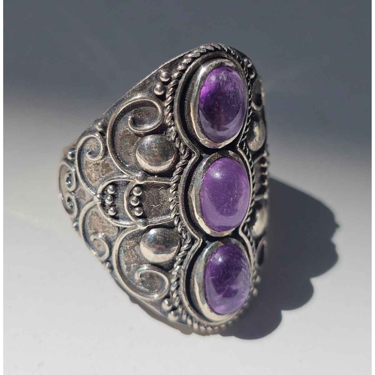 bague améthyste en argent 925 élégance irrésistible