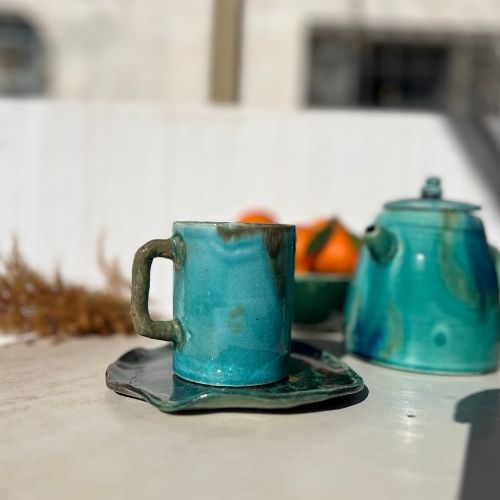 Mug café en céramique - artisanat Tunisien fait main | ILEYCOM