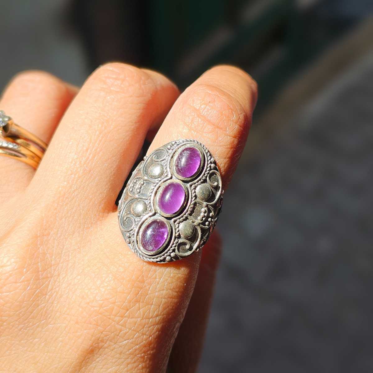 bague améthyste en argent 925 élégance irrésistible