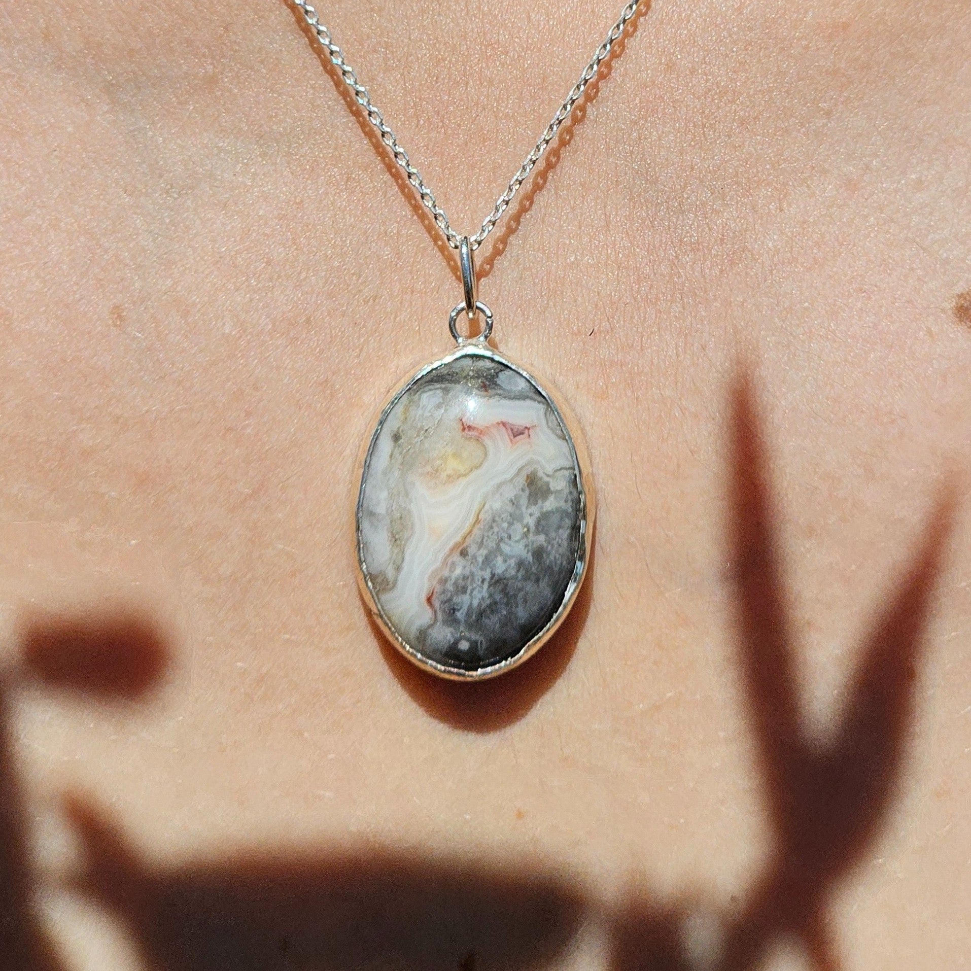 Collier agate crazy lace unique en argent 925 pour un style exceptionnel