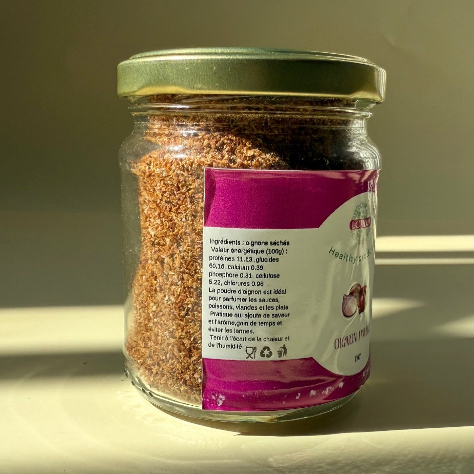 Oignon en poudre 100g – Saveur artisanale irrésistible Louda - artisanat Tunisien fait main | ILEYCOM