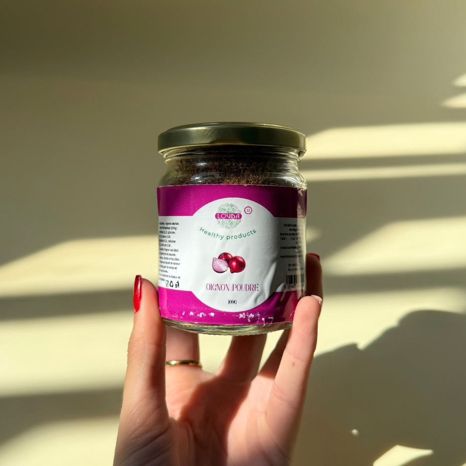 Oignon en poudre 100g – Saveur artisanale irrésistible Louda - artisanat Tunisien fait main | ILEYCOM