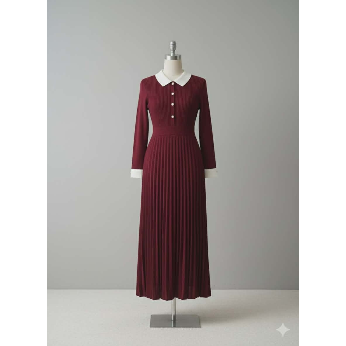 Robe bordeaux en laine premium pour un style irrésistible