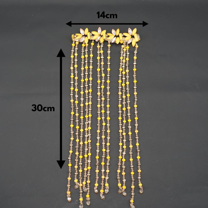 Peigne en perles jaune de cheveux mariée, Peigne de mariage, Peigne à cheveux pe - artisanat Tunisien fait main | ILEYCOM
