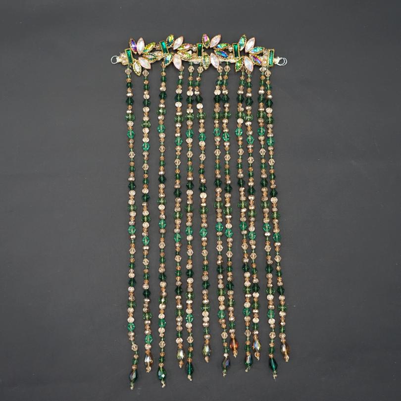 Peigne en perles vert de cheveux mariée, Peigne de mariage, Peigne à cheveux per - artisanat Tunisien fait main | ILEYCOM