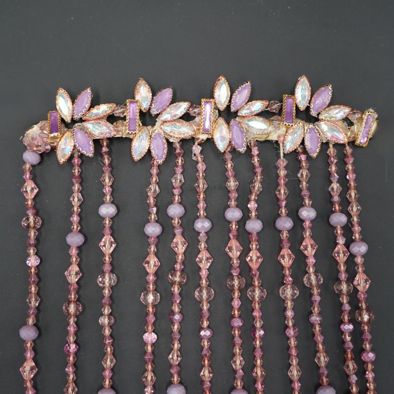 Peigne en perles violet de cheveux mariée, Peigne de mariage, Peigne à cheveux p - artisanat Tunisien fait main | ILEYCOM