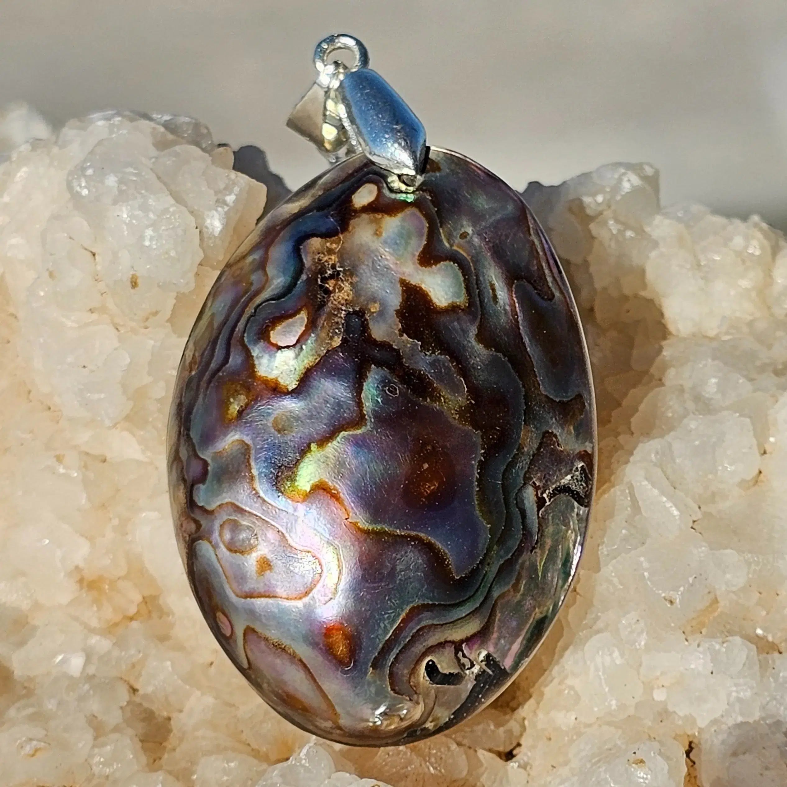 Collier Abalone Coquille Argent 925 - Éclat Naturel Océanique