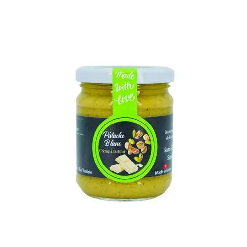 Pistache blanc, pâte à tartiner au pistache et chocolat blanc