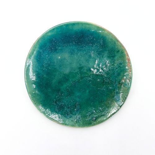 Blue ceramic flat plate