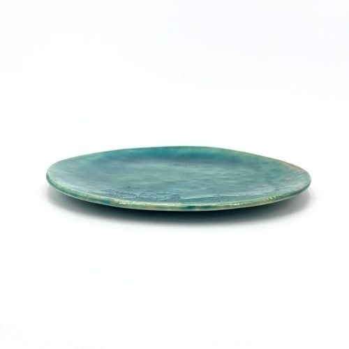 Blue ceramic flat plate