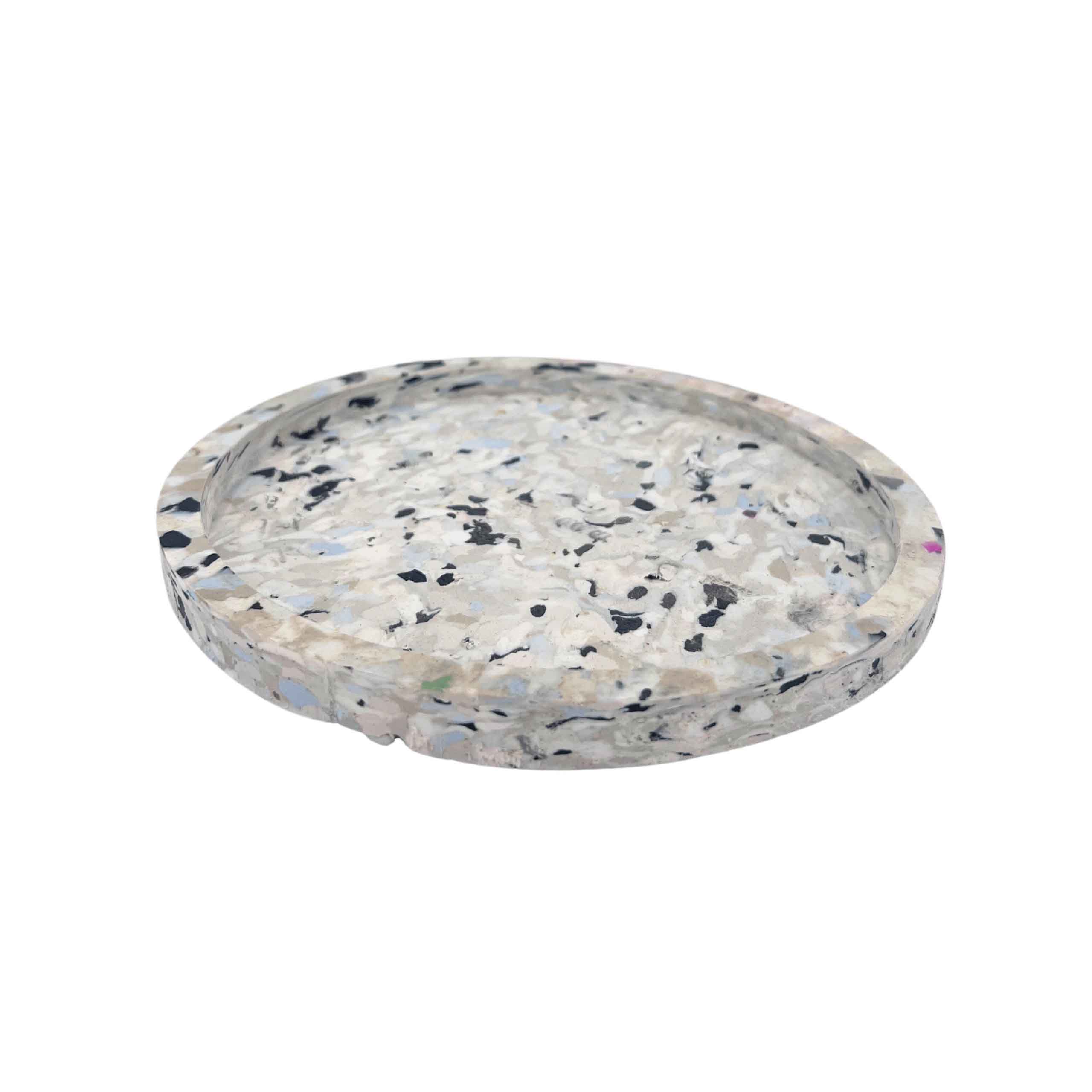 Plateau rond à bijoux en plastique recyclé