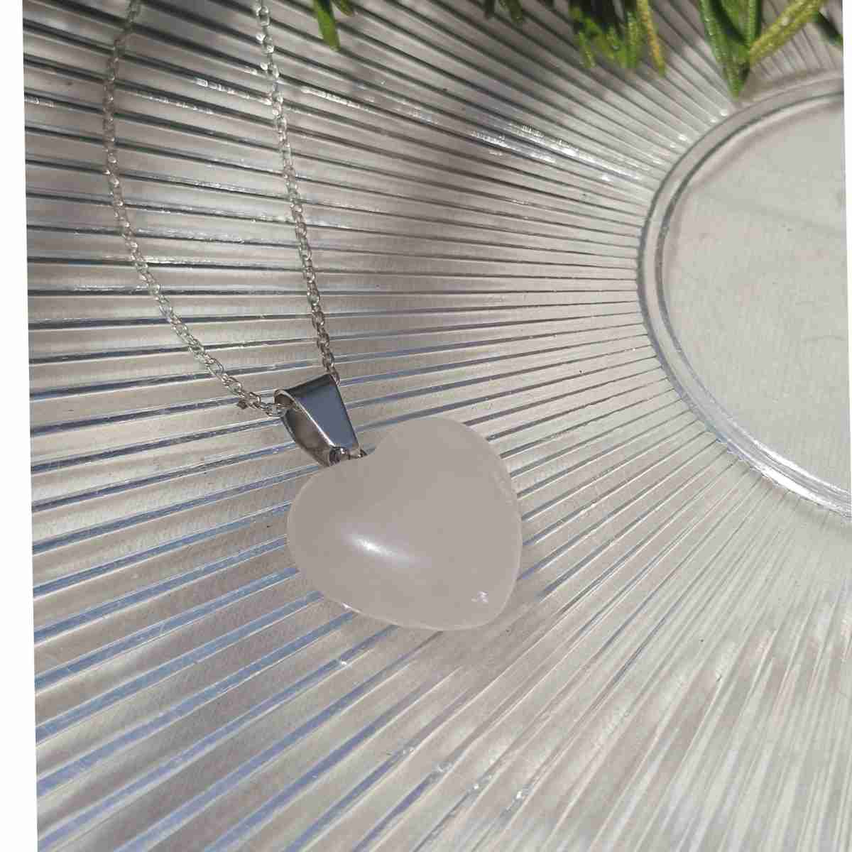 collier rose quartz cœur en argent 925 pour une élégance unique