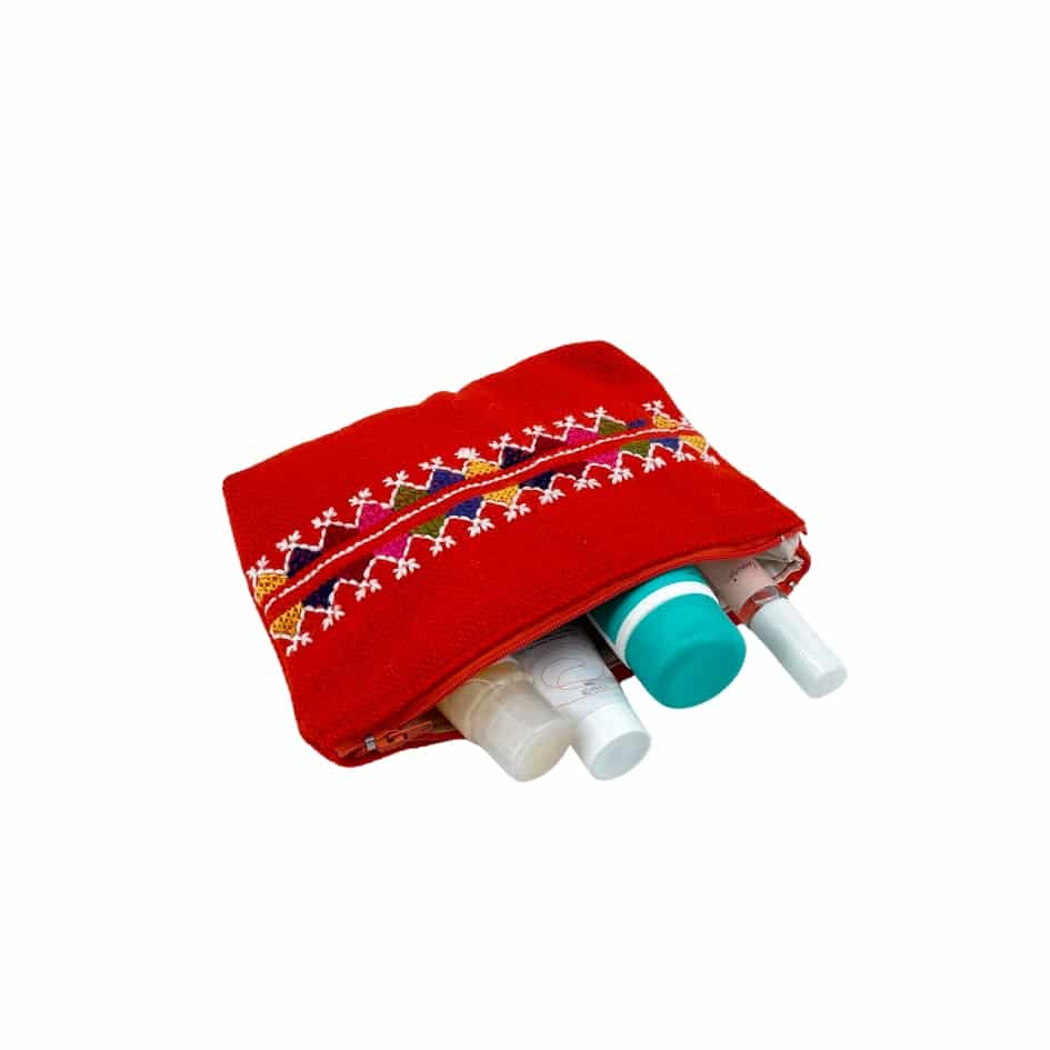 Pochette de plage, maquillage & skincare en crochet fait main orange - artisanat Tunisien fait main | ILEYCOM