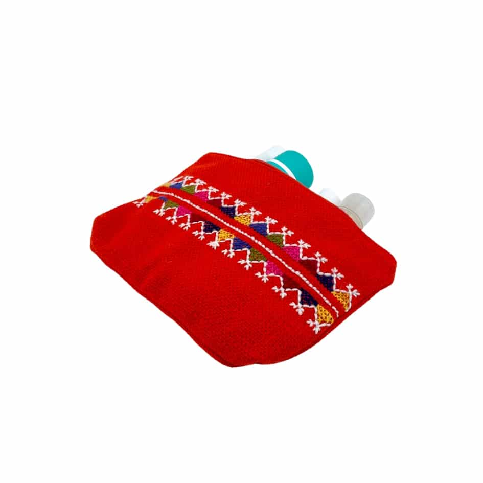 Pochette de plage, maquillage & skincare en crochet fait main orange - artisanat Tunisien fait main | ILEYCOM