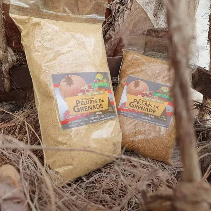 Poudre de pelures de grenades 100g - artisanat Tunisien fait main | ILEYCOM