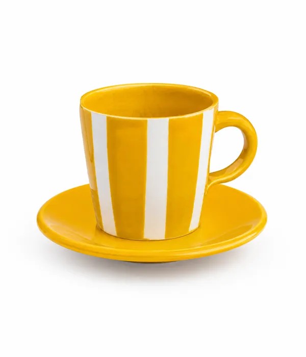 Tasse café Marinos bleu et jaune design