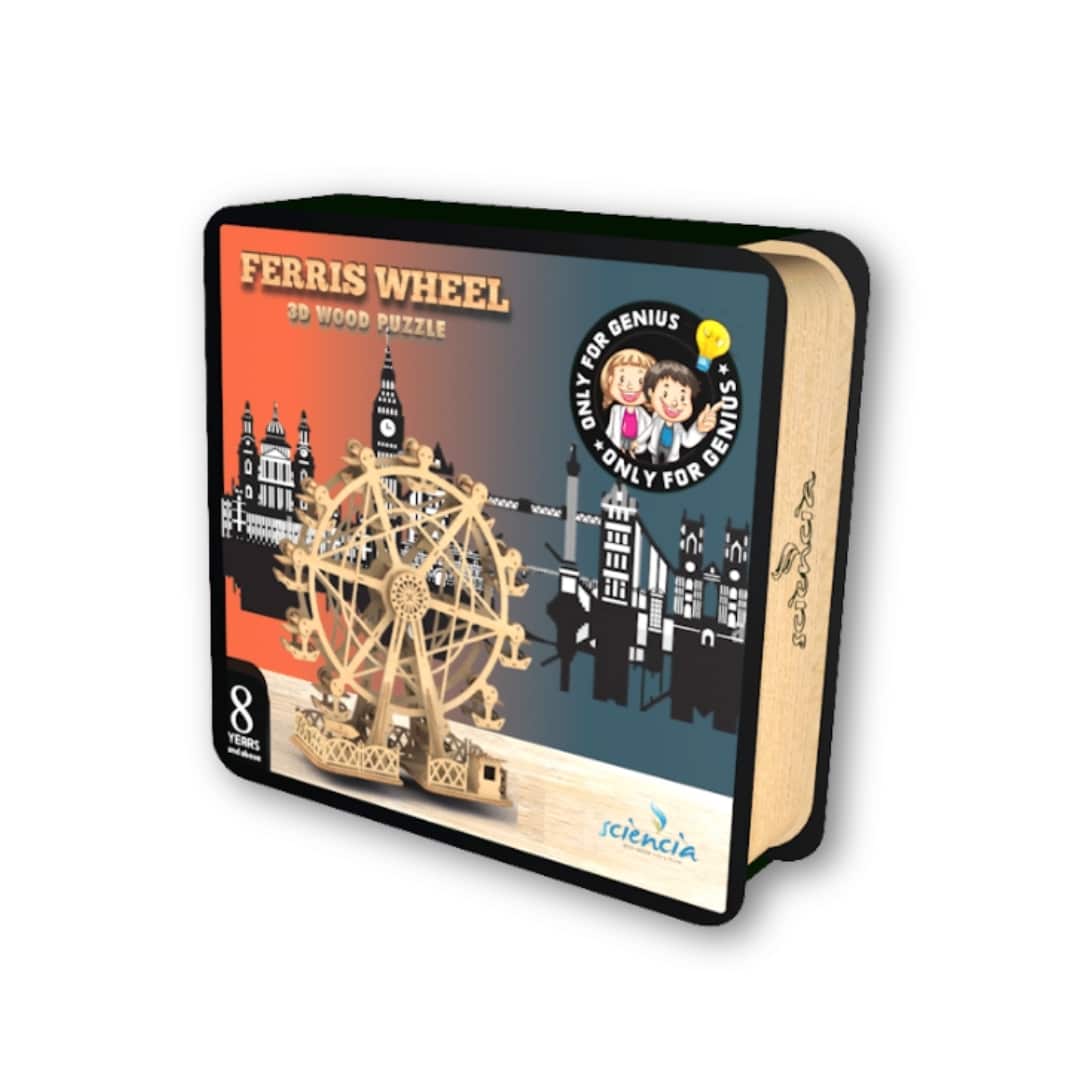 Puzzle 3D grande roue en bois jeu éducatif et maquette décorative 137 pièces - artisanat Tunisien fait main | ILEYCOM