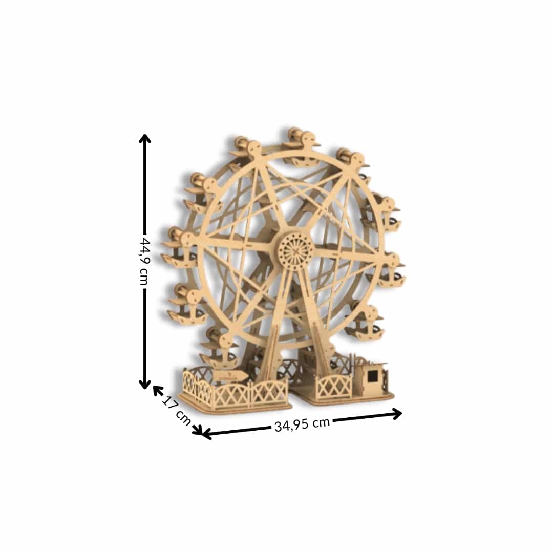 Puzzle 3D grande roue en bois jeu éducatif et maquette décorative 137 pièces - artisanat Tunisien fait main | ILEYCOM