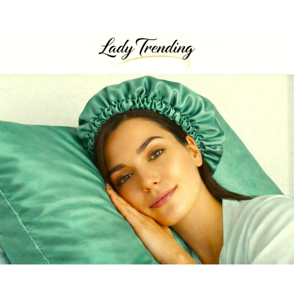 bonnet de nuit satin vert d'eau pour une protection cheveux optimale
