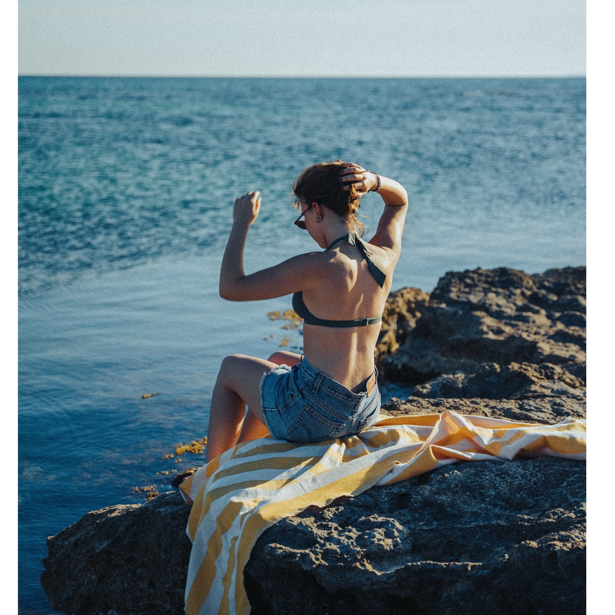 Fouta méditerranéenne tissage artisanal