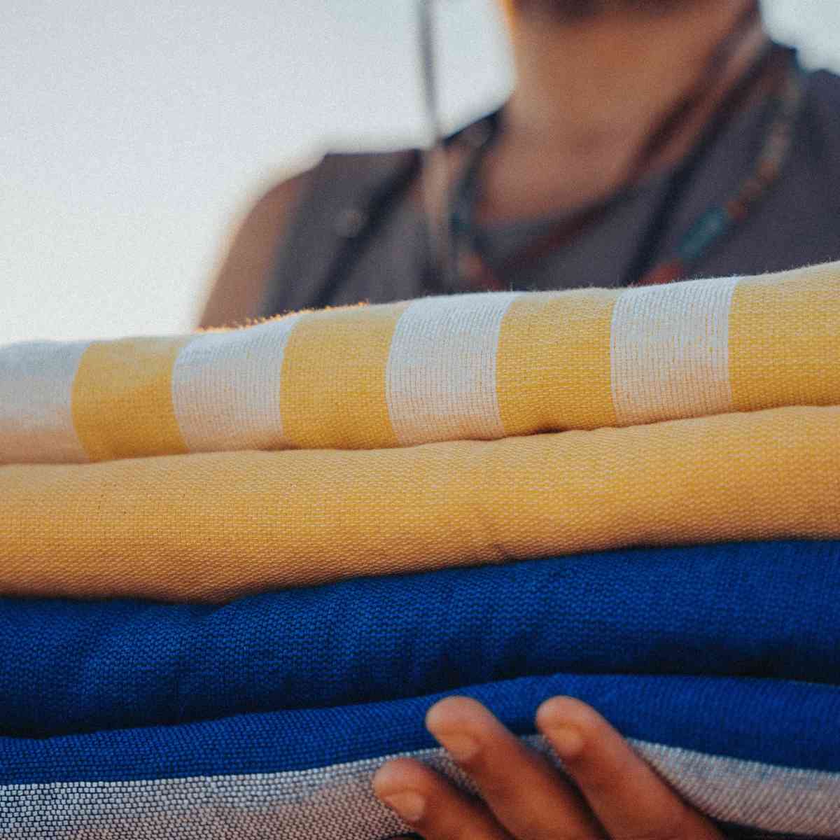 Fouta éponge rayée jaune