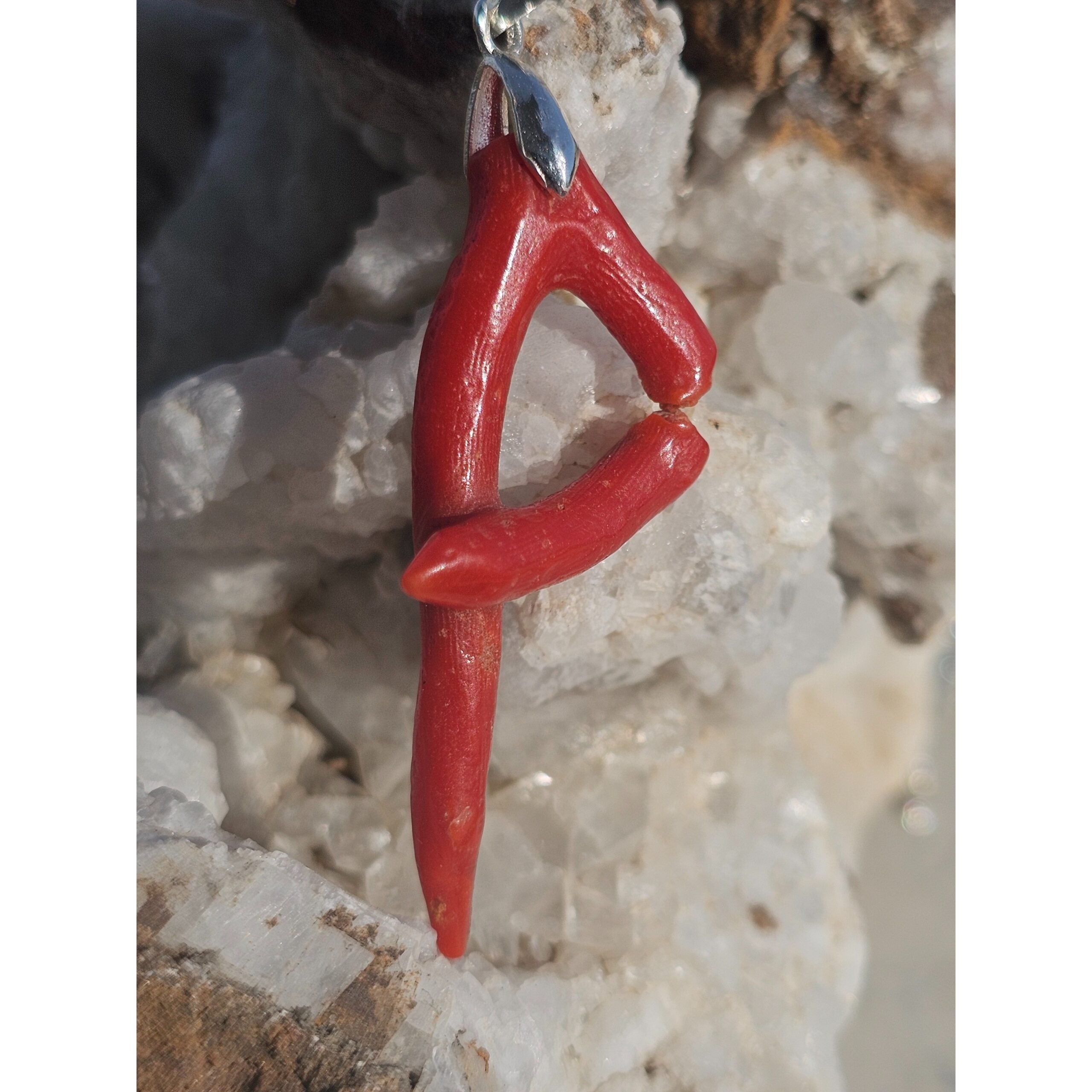 Collier Corail Rouge Argent - Élégance Artisanale