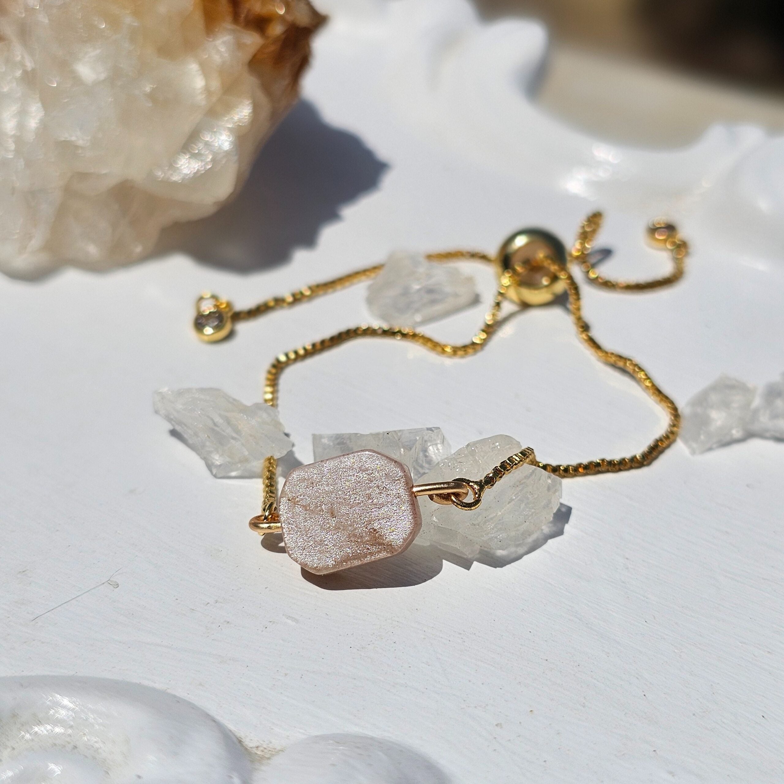 Bracelet Acier Inoxydable ; Pierre de Soleil - Éclat Optimiste