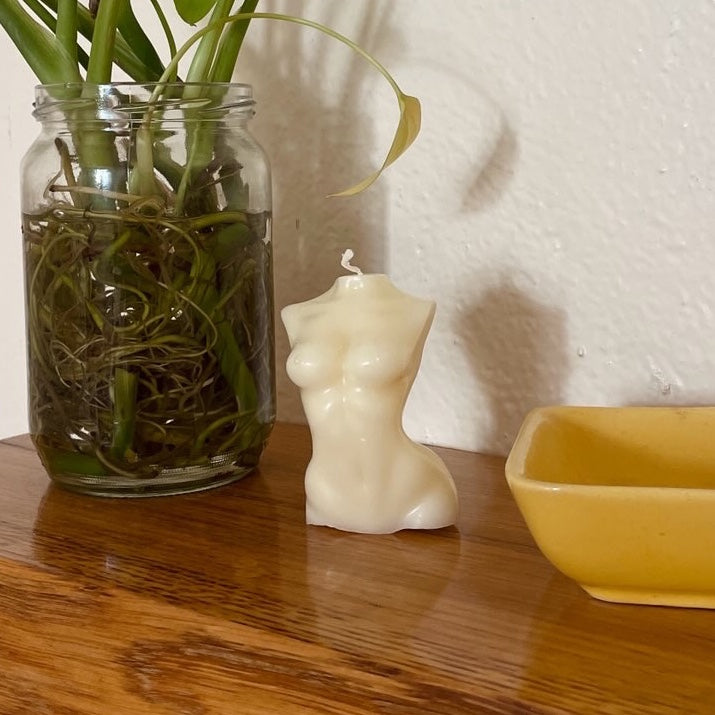 Bougie naturelle sculptée en cire végétale