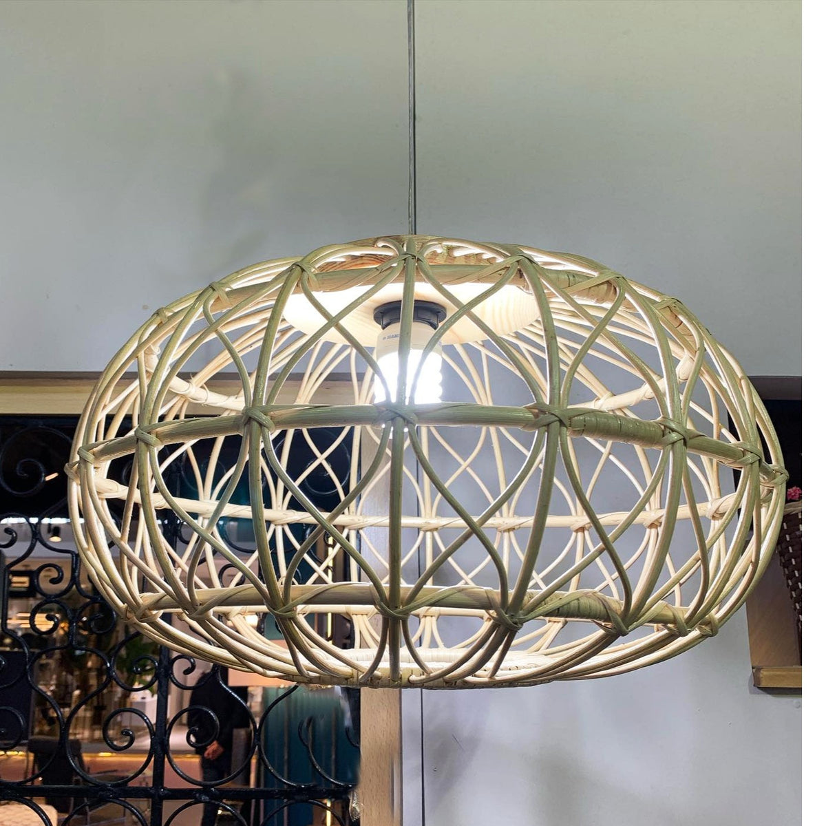lustre rattan design exclusif 50 cm pour une ambiance chic