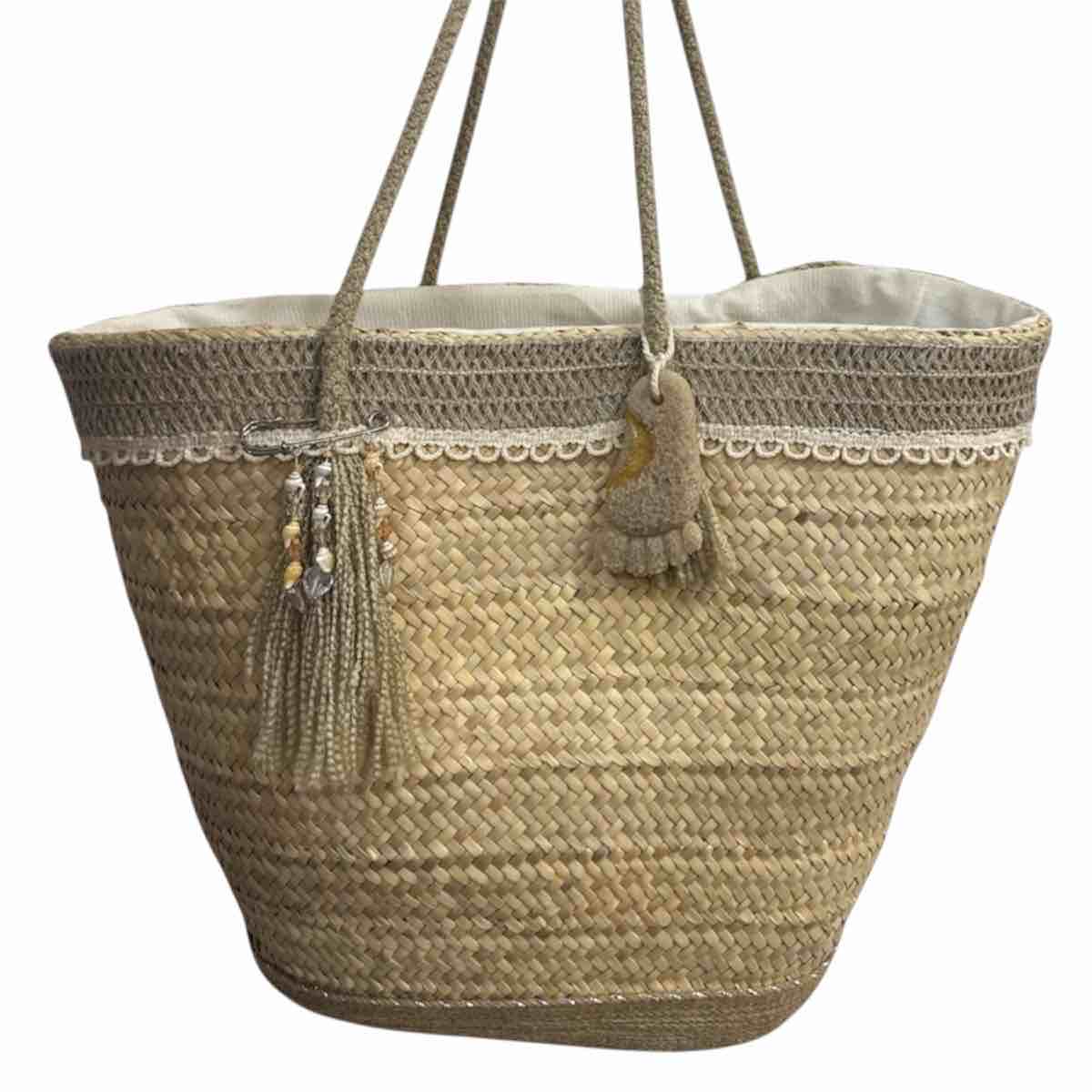 Couffin plage artisanal en fibres naturelles pour vos sorties