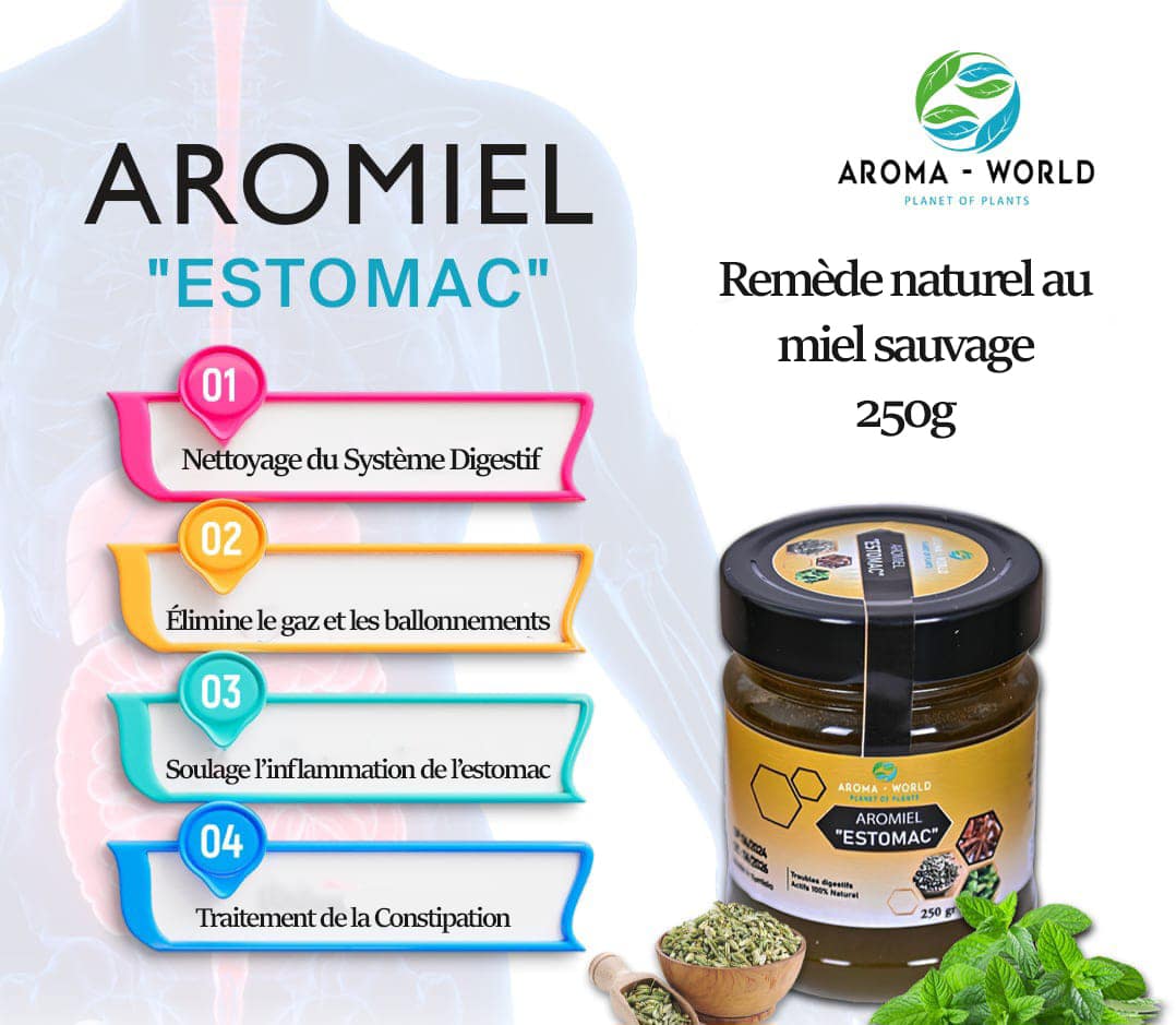 Remède naturel digestif au miel sauvage estomac 250 Gr - artisanat Tunisien fait main | ILEYCOM