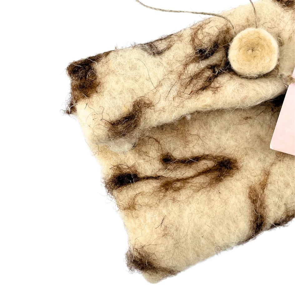 Sac beige et marron en feutrage humide - artisanat Tunisien fait main | ILEYCOM