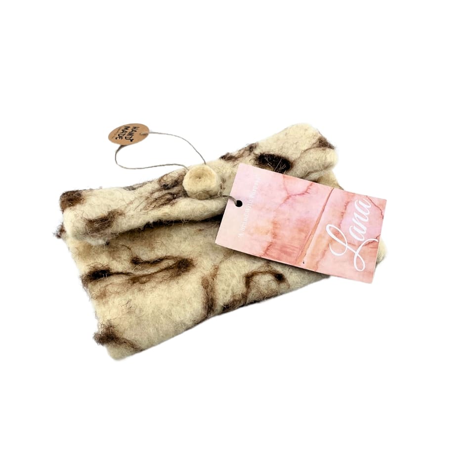 Sac beige et marron en feutrage humide - artisanat Tunisien fait main | ILEYCOM