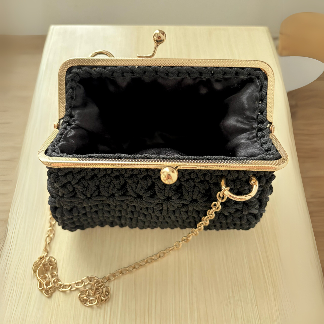 sac click clack noir fait main