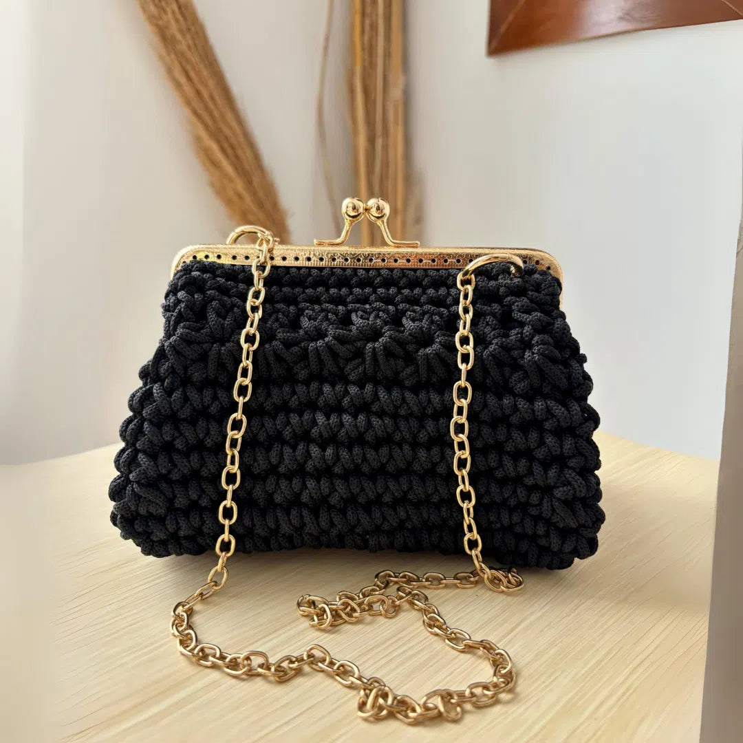 sac click clack noir fait main