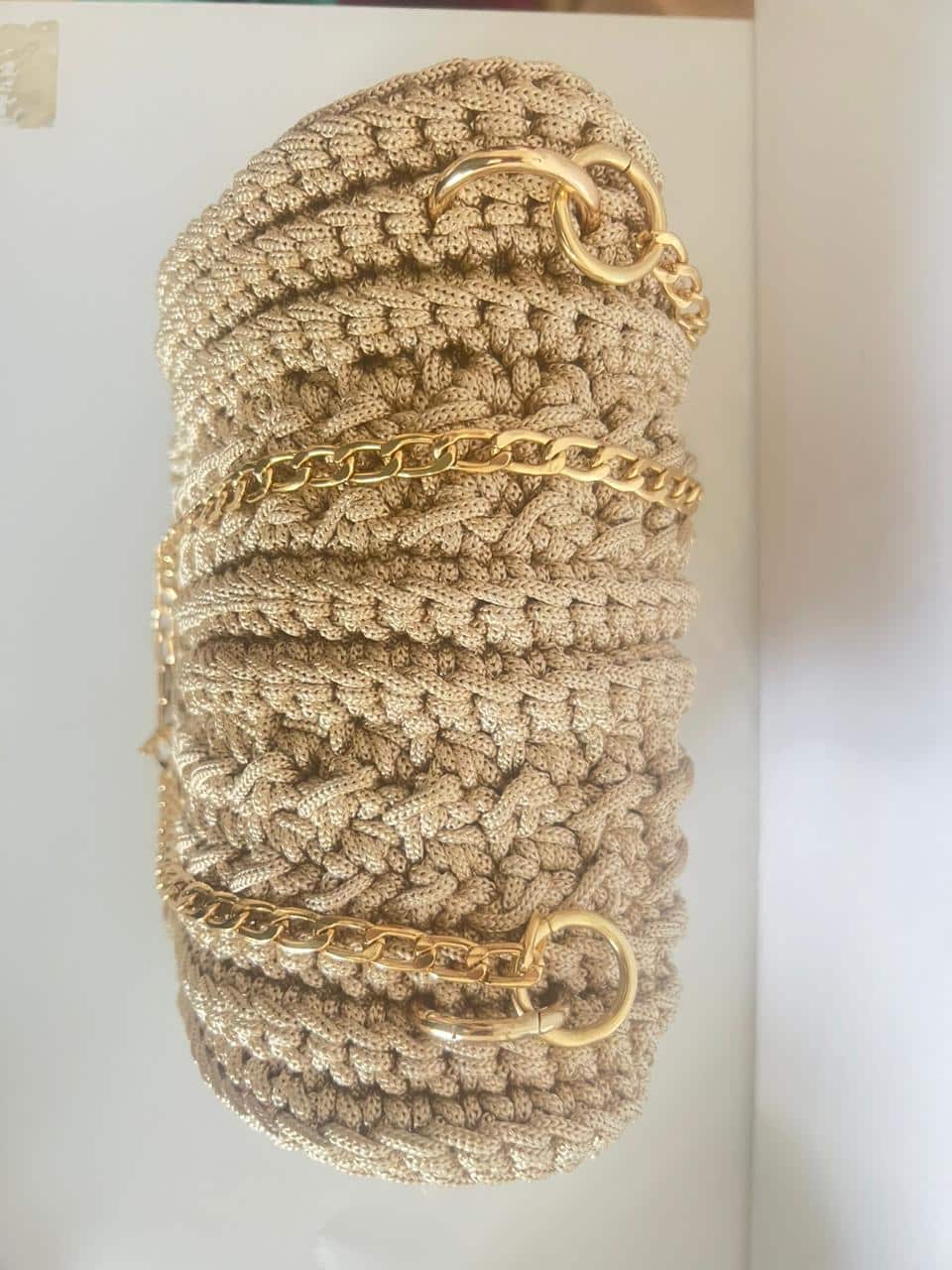 Sac macramé beige fait main chic et unique